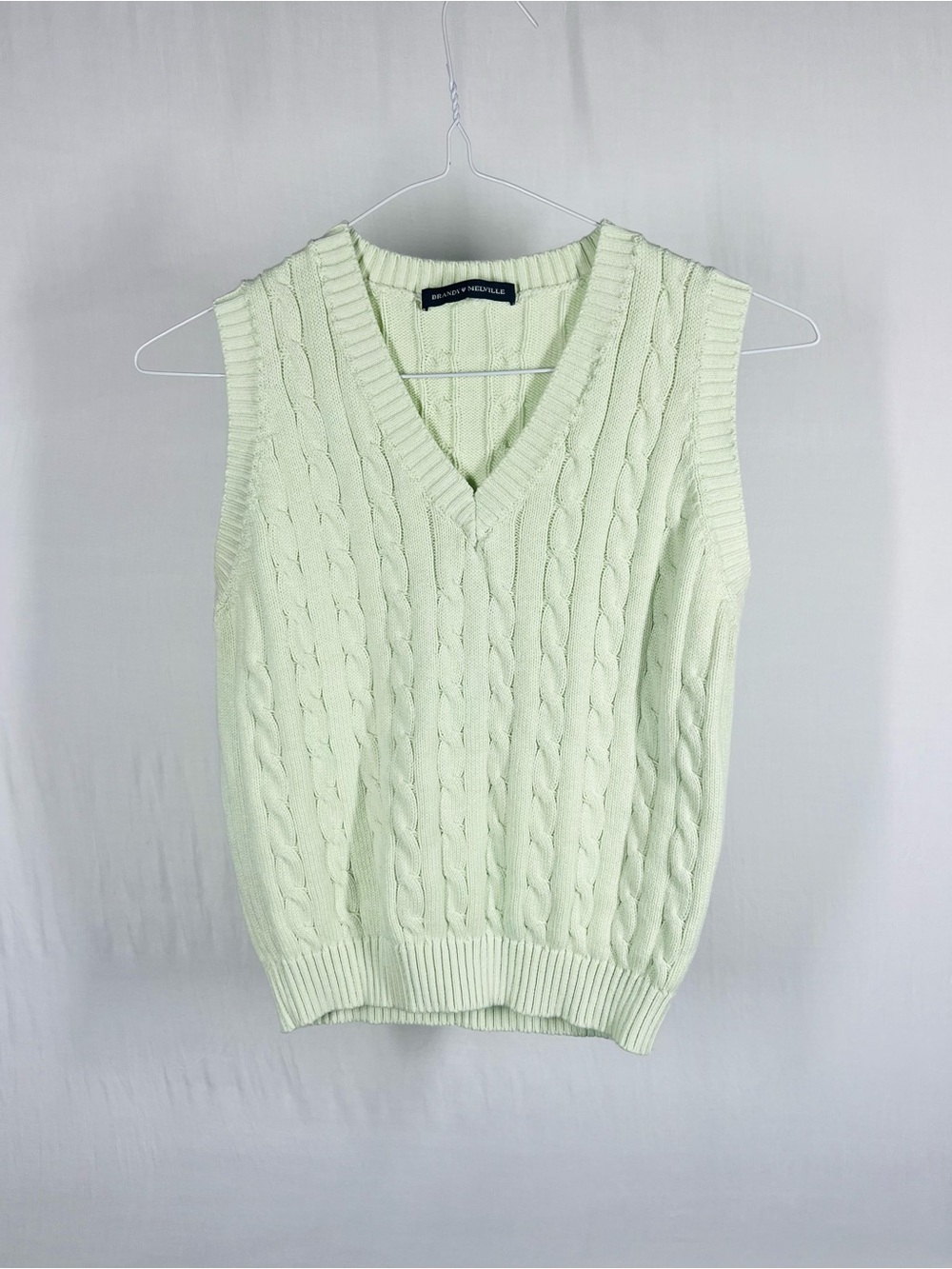 Brandy Melville Seafoam Green Cotton Sweater Vest Tank Top Made in Italy